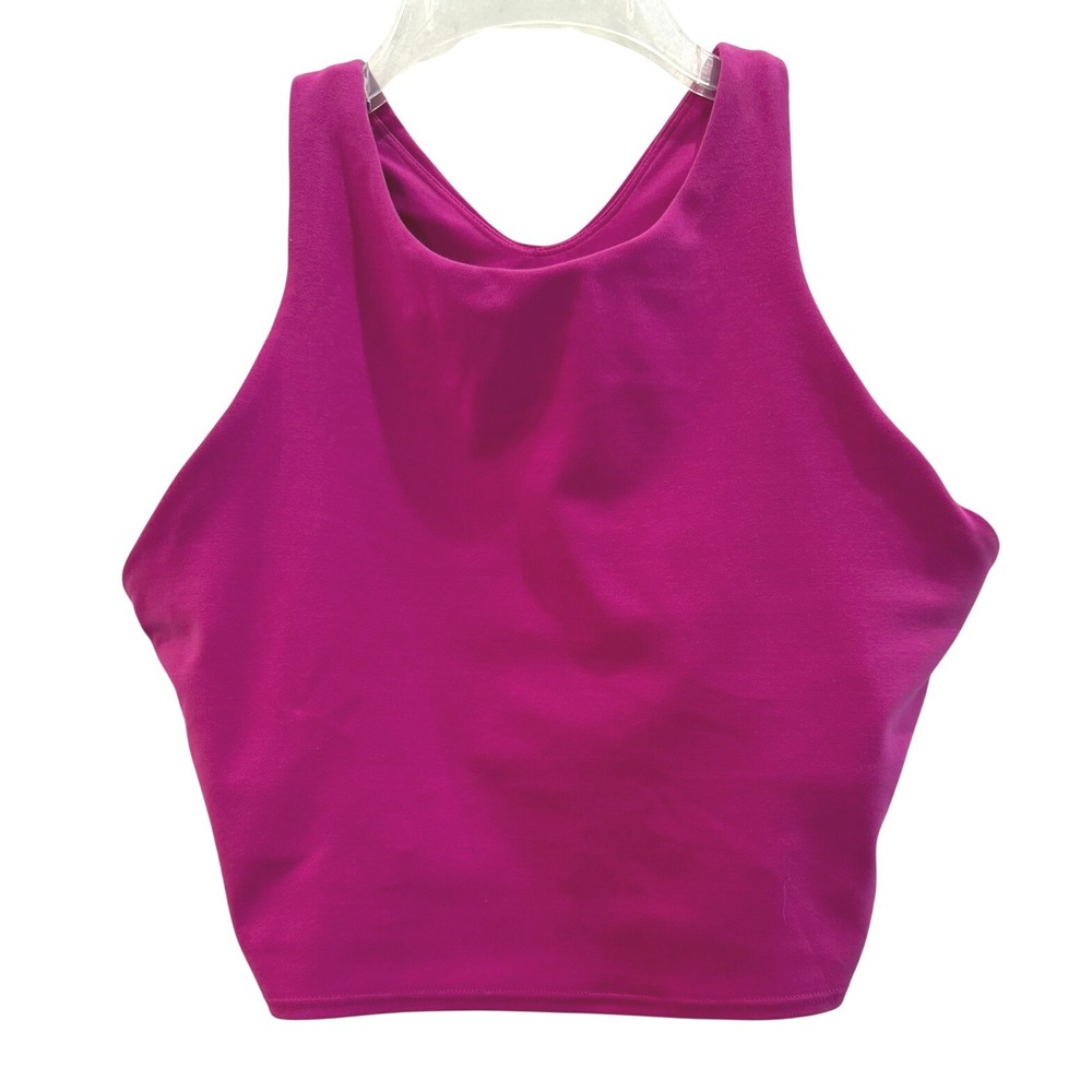 Athleta‎ Womens Conscious Crop Top Magenta Pink Racerback Sports Bra Tank Size M